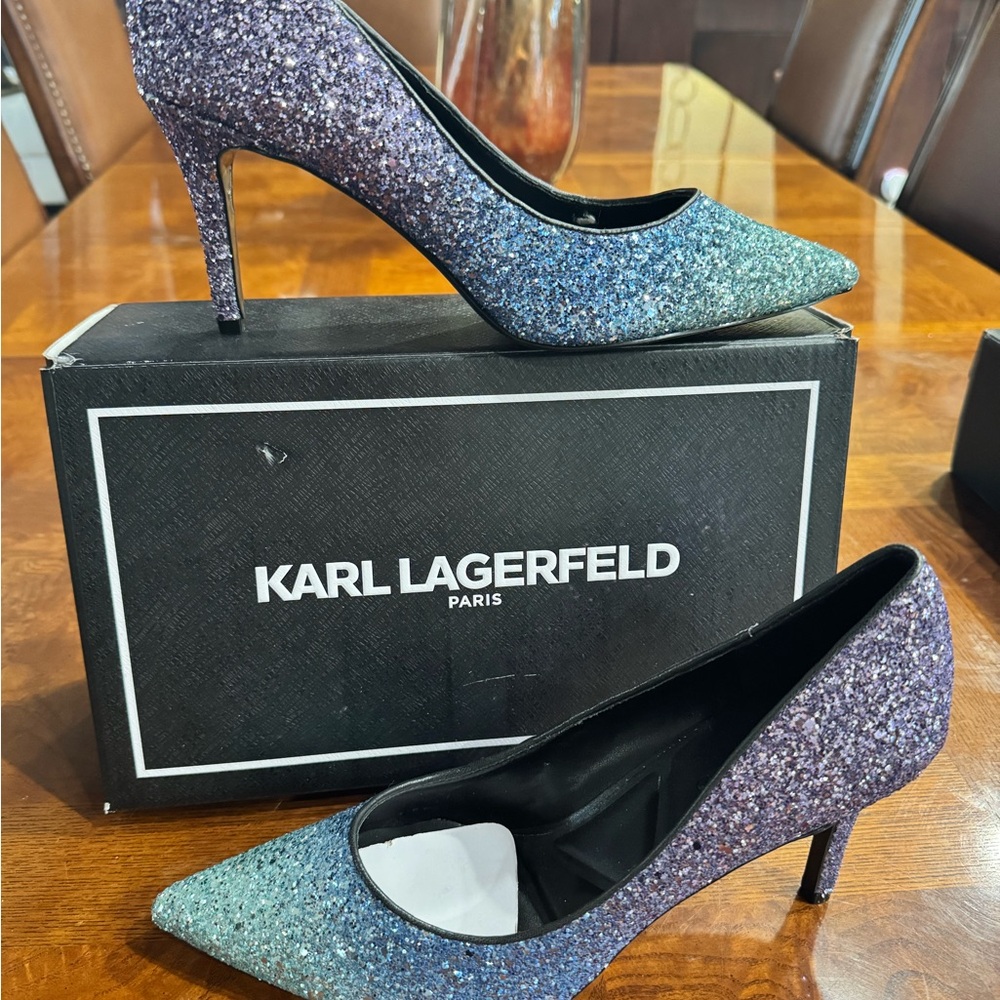 Karl Lagerfeld Royal Glitter Heels - Blue and Purple